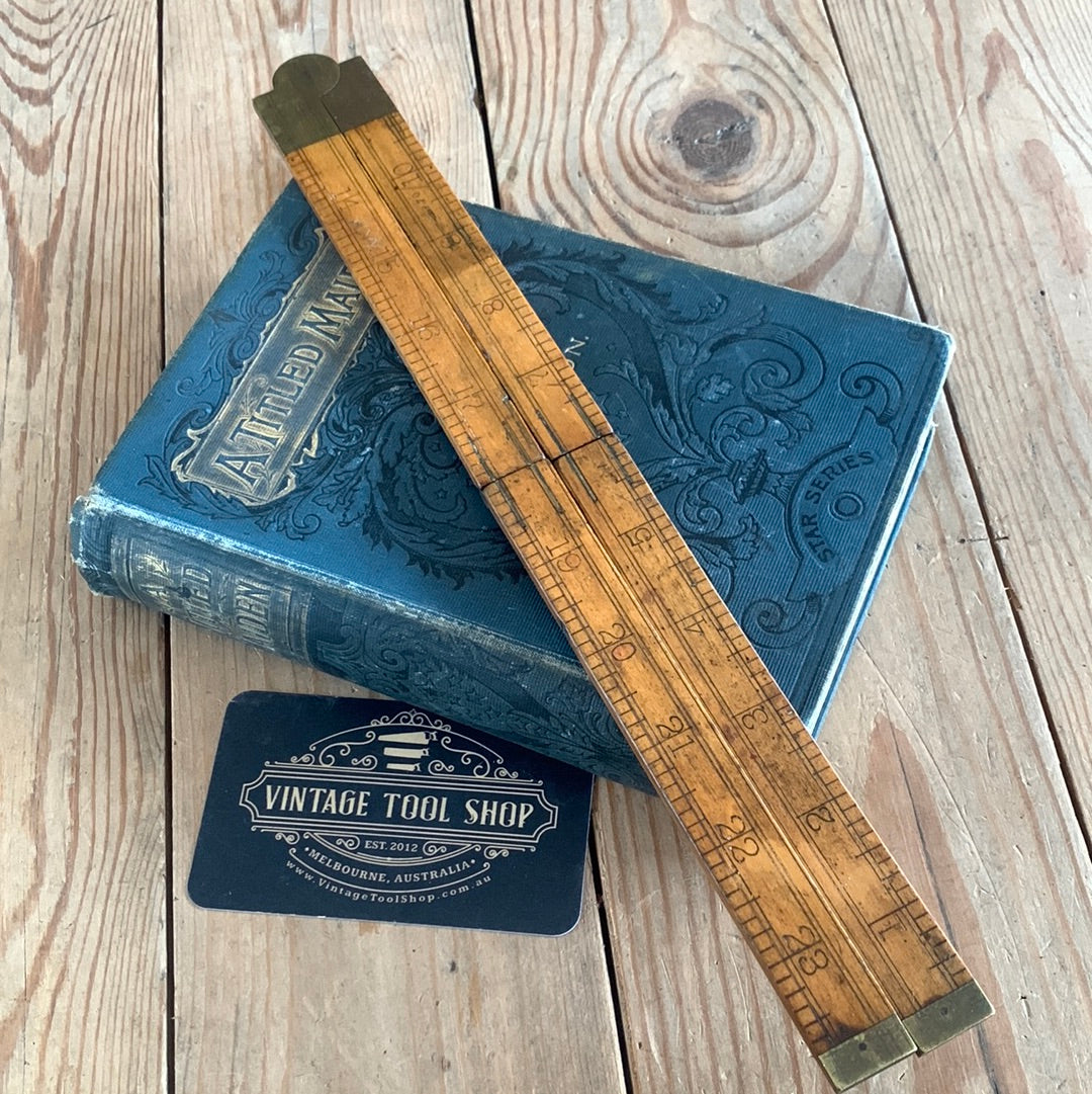 T5757 Vintage STANLEY RULE & Level Co. USA No.70 2ft 24” imperial BOXWOOD RULER