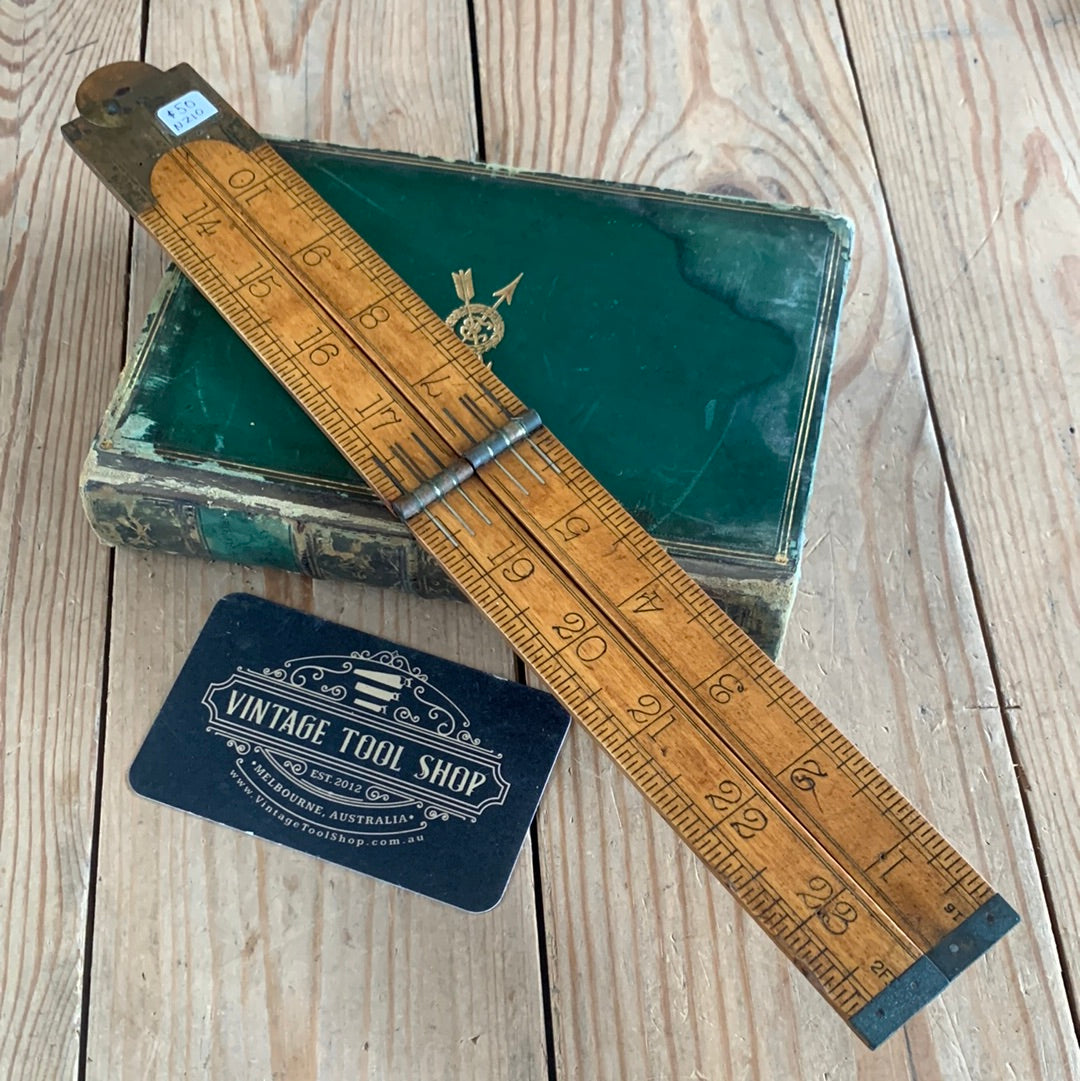 SOLD N210 Vintage RABONE England No.1380 2ft 24” imperial BOXWOOD RULER