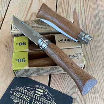 OPW6 NEW! 1x French OPINEL No.6 folding pocket KNIFE with WALNUT handle