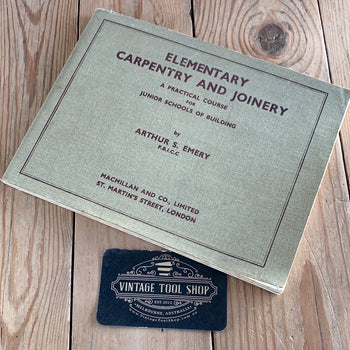SOLD XB1-41 Vintage 1946 ELEMENTARY CARPENTRY & JOINERY by Arthur S. Emery woodwork BOOK