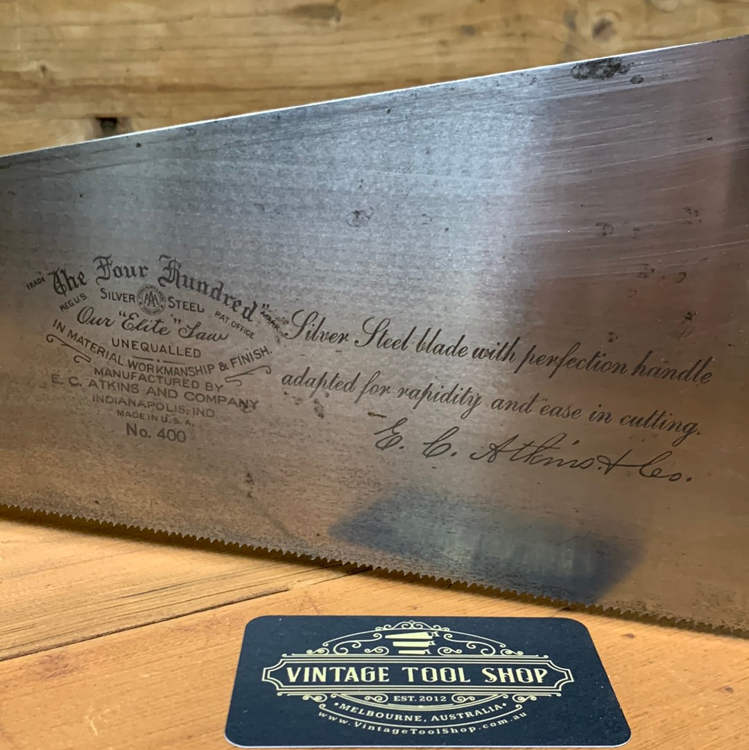 SOLD S473 Vintage SHARP! Premium Quality ATKINS No:400 FINE XCUT hand SAW