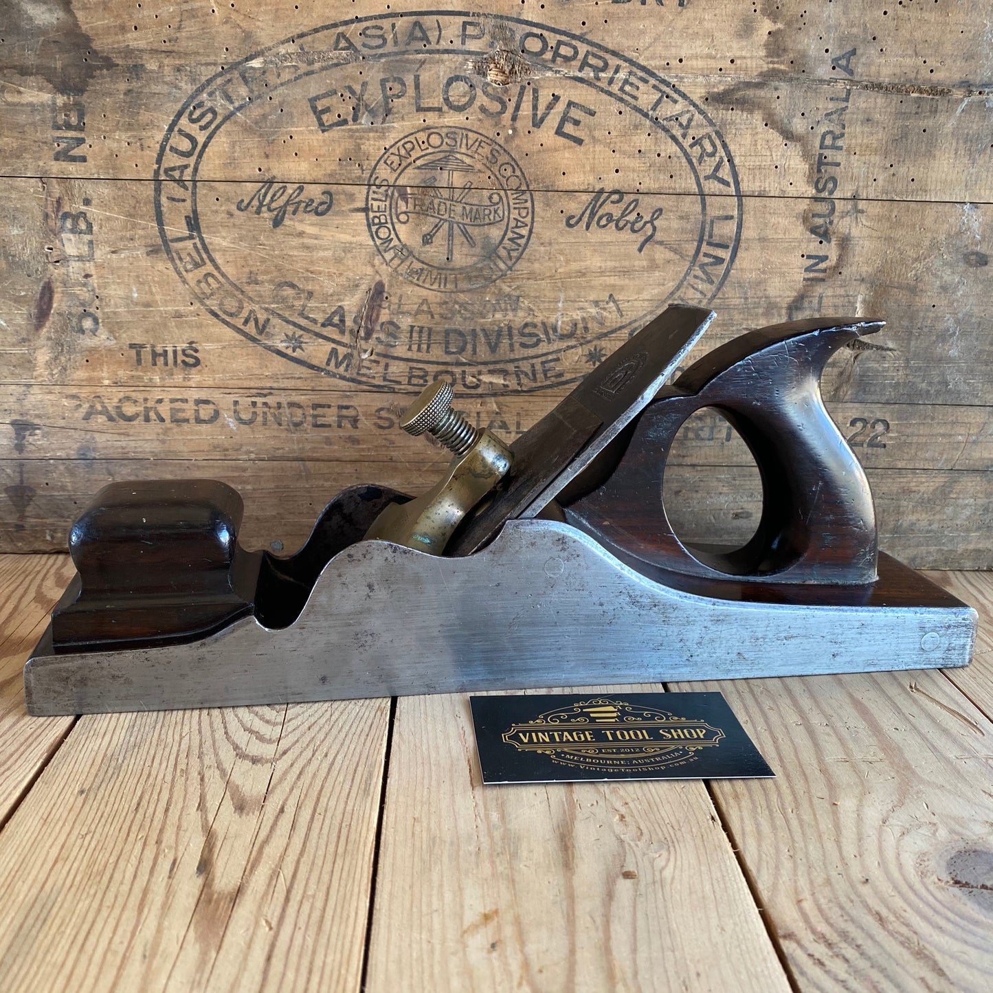 SOLD Antique SPIERS Scotland INFILL PANEL PLANE of dovetailed steel & ROSEWOOD construction T6835