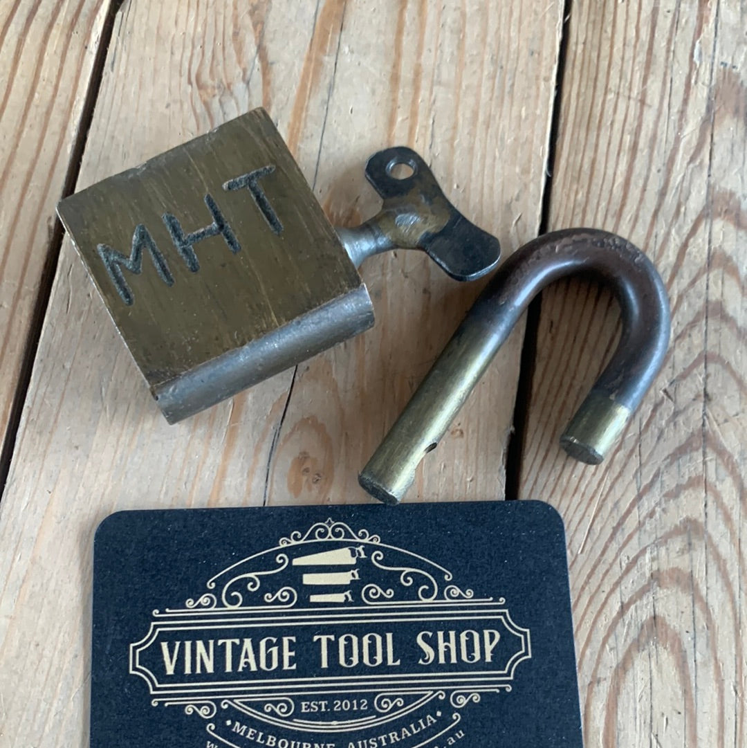 SOLD H90 Vintage small MHT MELBOURNE HARBOR TRUST PADLOCK & KEY