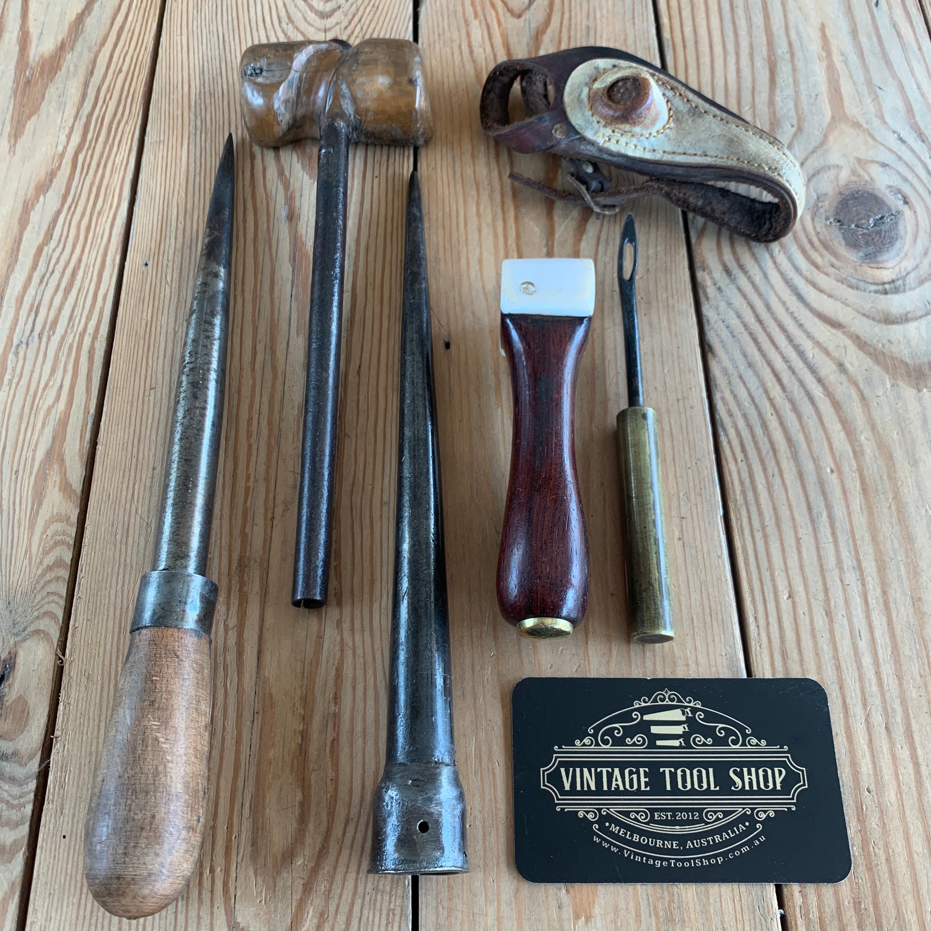 SOLD T9421 Vintage set of 6 rustic SAIL MAKERS TOOLS – Vintage Tool ...