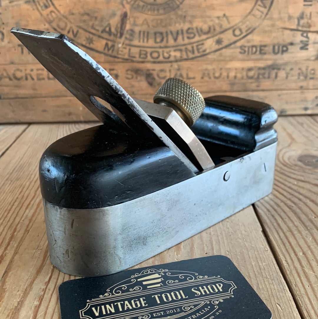 SOLD N174 Antique small INFILL smoothing PLANE with ebony infill