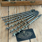 SOLD T9844 Vintage IRWIN USA made BOXED Set of 13 x wood drill BITS brace auger BIT set