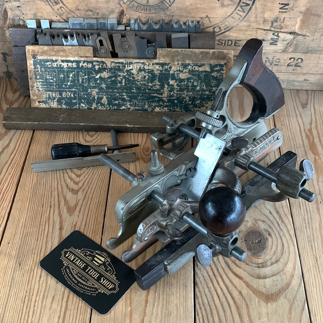SOLD D224-38 Antique STANLEY USA No.45 Combination PLANE with cutters