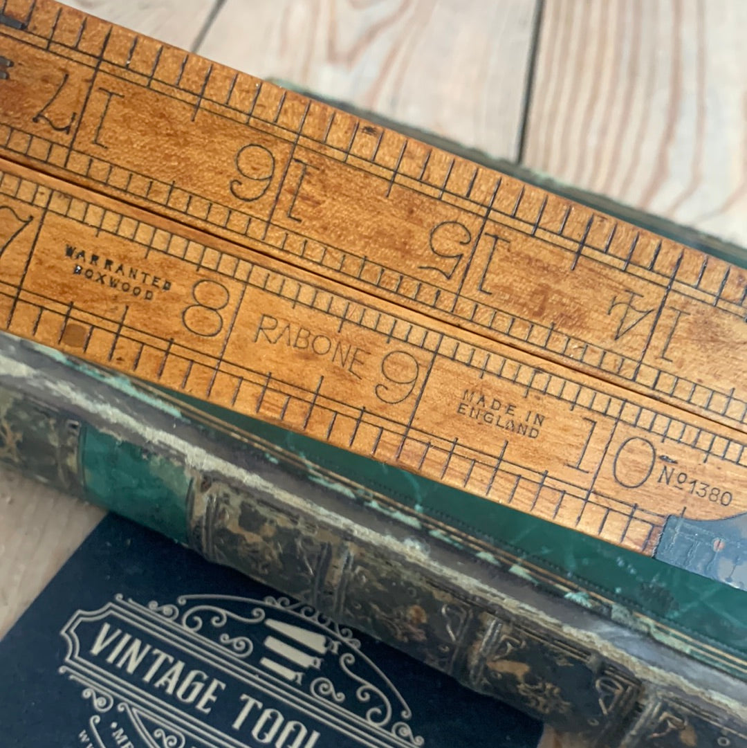 SOLD N210 Vintage RABONE England No.1380 2ft 24” imperial BOXWOOD RULER