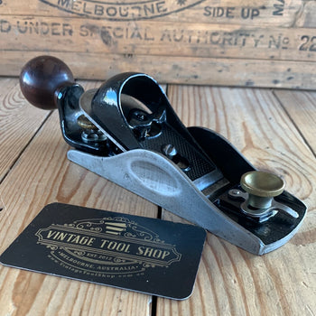 SOLD i35 Antique STANLEY USA No.9 3/4 BLOCK PLANE with Rosewood knob