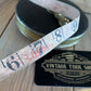 SOLD Vintage ENGLISH linen 78 foot measuring TAPE with LEATHER CASE T3640
