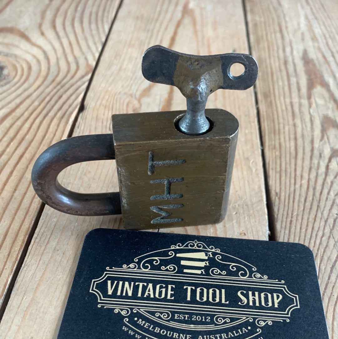 SOLD H90 Vintage small MHT MELBOURNE HARBOR TRUST PADLOCK & KEY