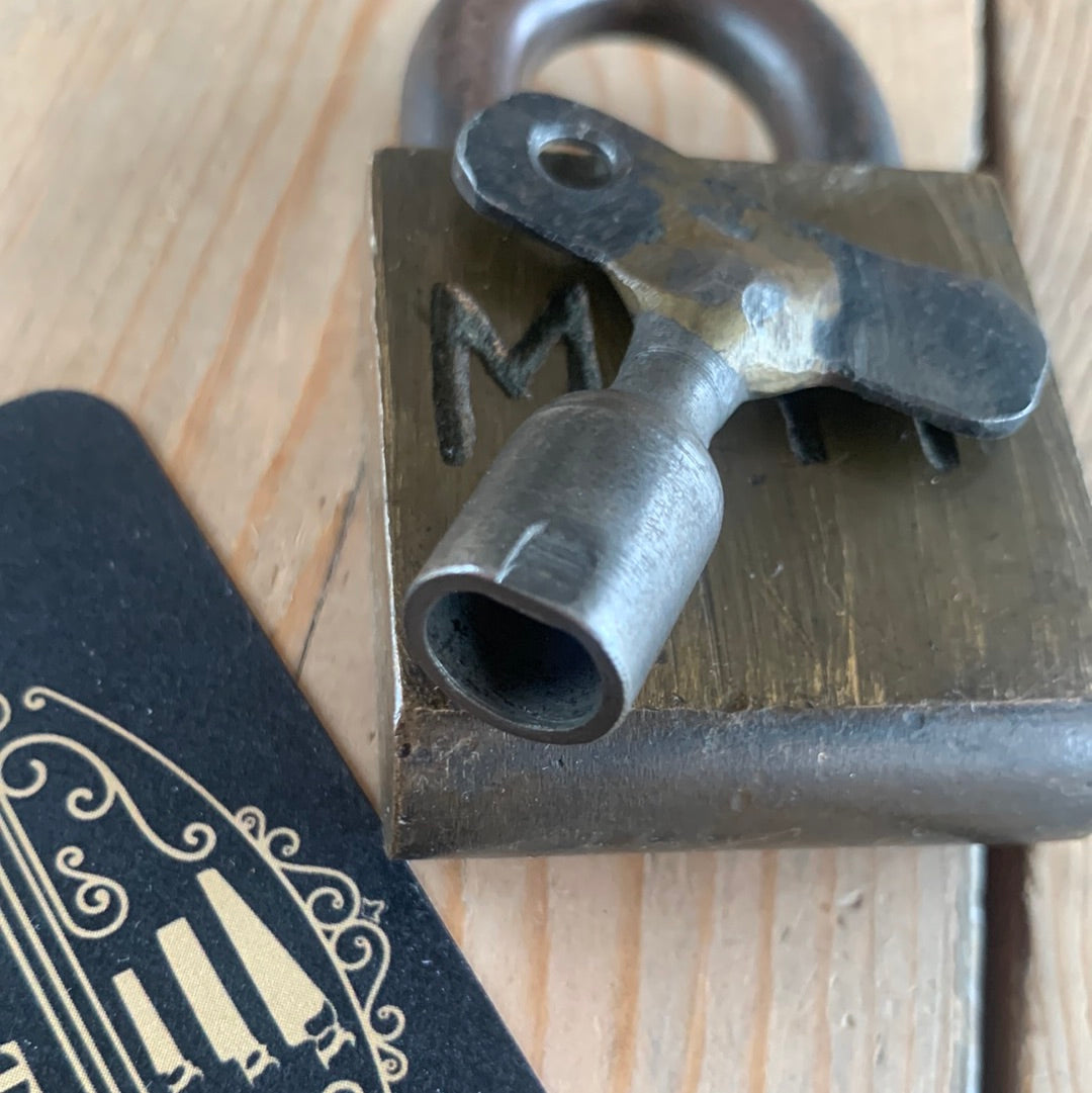 SOLD H90 Vintage small MHT MELBOURNE HARBOR TRUST PADLOCK & KEY