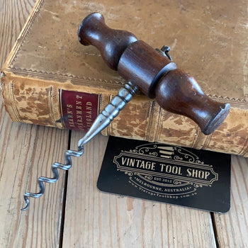 SOLD Vintage FANCY Rosewood handle BOTTLE OPENER CORKSCREW T7527