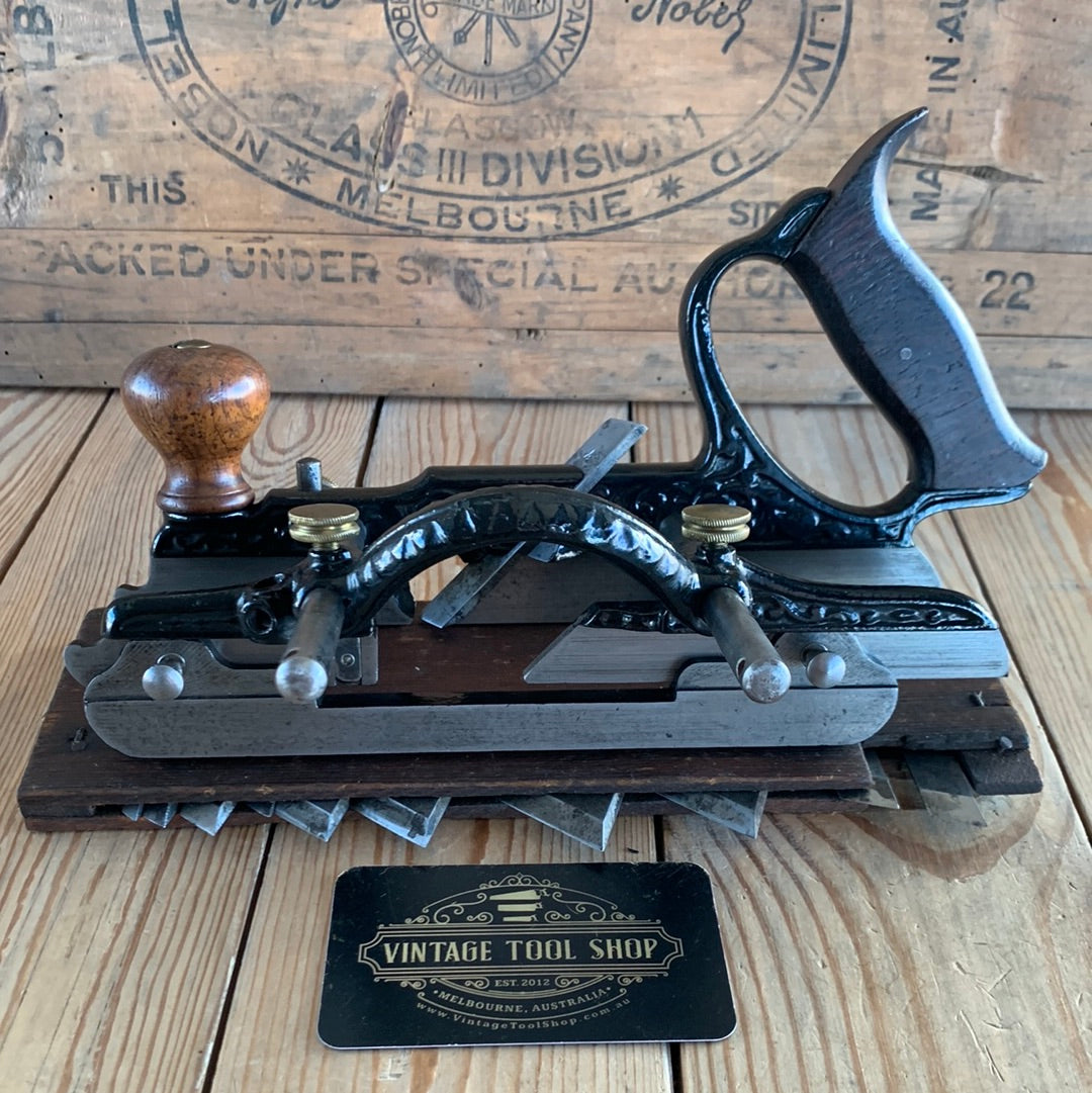 SOLD i96 Antique STANLEY USA No.46 Combination PLANE with cutters