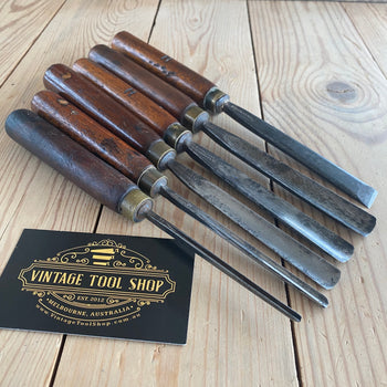 SOLD Vintage Carving CHISELS Set of 6 x ADDIS Gouges T10013