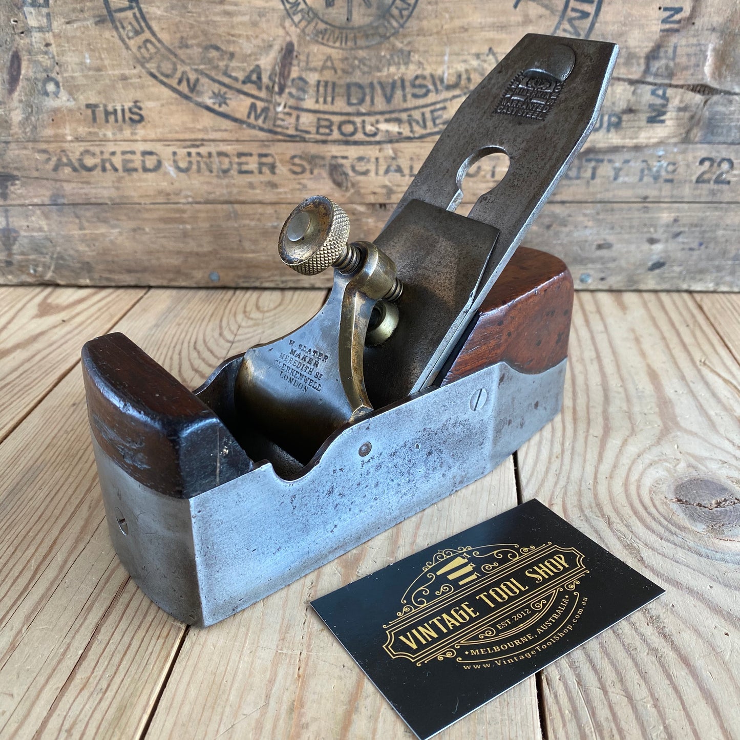 SOLD Antique SLATER England INFILL smoothing PLANE Rosewood T3571