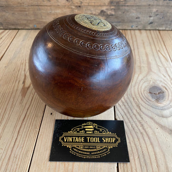 SOLD Vintage LIGNUM VITAE Wooden Lawn BALL T6852