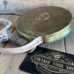 SOLD Vintage ENGLISH linen 78 foot measuring TAPE with LEATHER CASE T3640